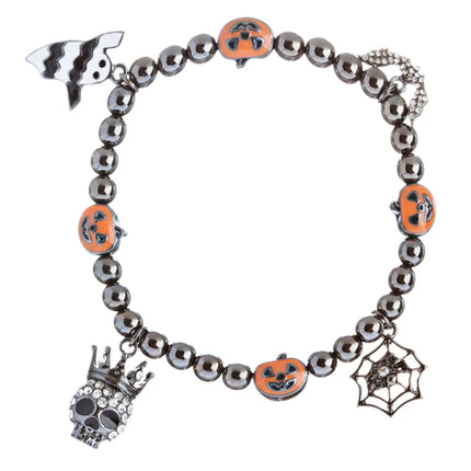 Halloween Costume Jewelry Crystal Rhinestone Amusing Charms Bracelet B425 Black