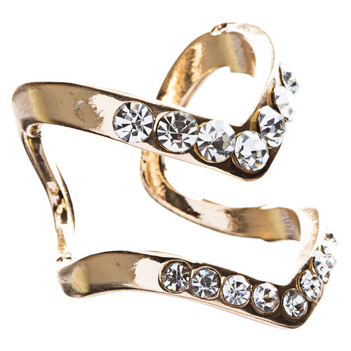 Chic Trendy Gorgeous Simple Classic Crystal Rhinestone V Fashion Ring R207 - Accessoriesforever