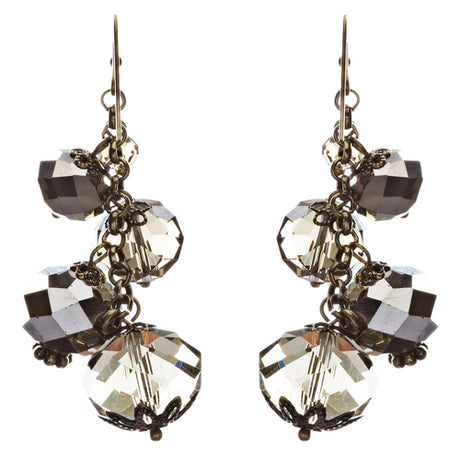 Modern Fashion Crystal Rhinestone Cute Cluster Design Dangle Earrings E833 Gray