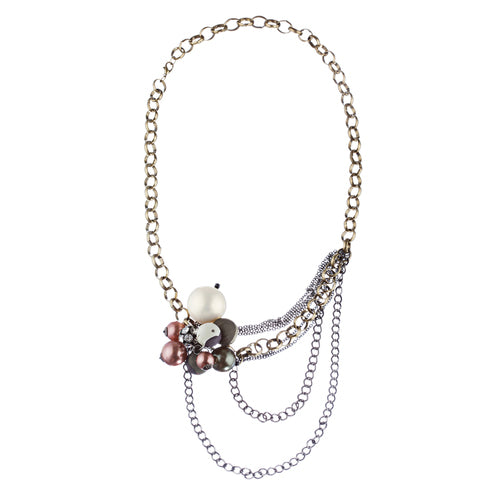 Camouflage Design Chain Layered Necklace Earring Set - Accessoriesforever
