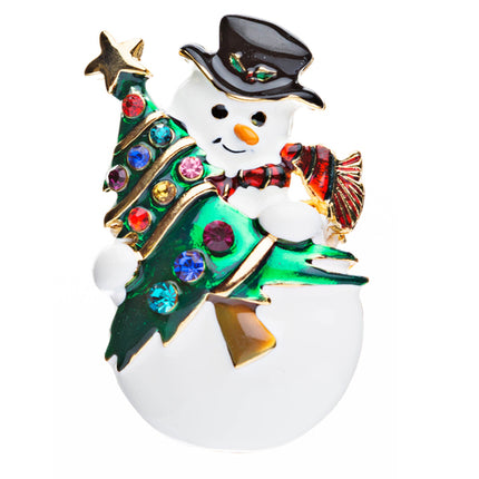 Christmas Jewelry Crystal Rhinestone Cute Penguin Hat Brooch Pin BH67