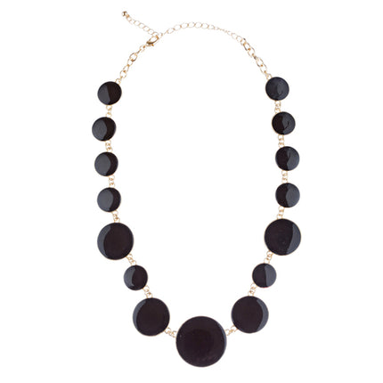 Beautiful Simple Design Bold Statement Necklace Earrings Set N105 Gold Black - Accessoriesforever