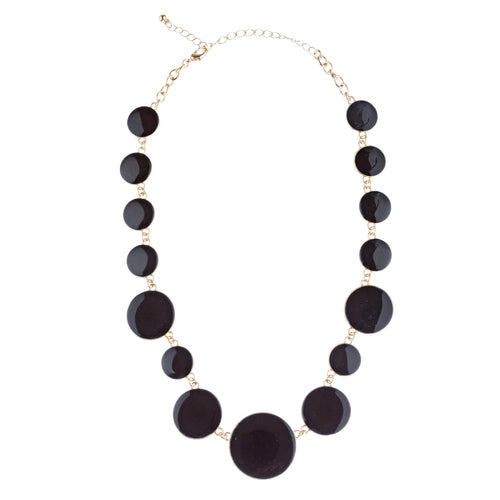 Beautiful Simple Design Bold Statement Necklace Earrings Set N105 Gold Black