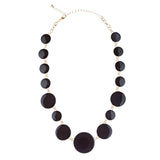 Beautiful Simple Design Bold Statement Necklace Earrings Set N105 Gold Black