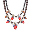 Stunning Double Chain Crystal Rhinestone Tear Drop Statement Necklace JN243 Red