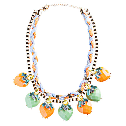 Modern Fashion Crystal Rhinestone Vibrant Heart Shape Necklace N75 Multi - Accessoriesforever