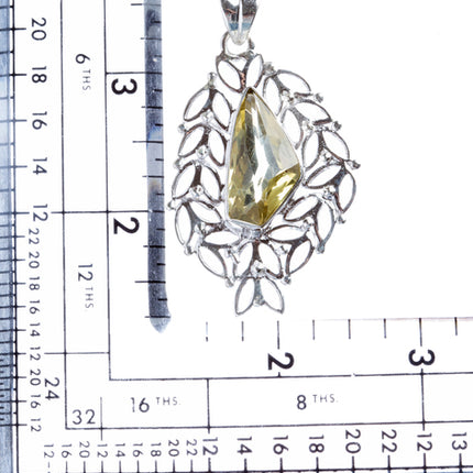 925 Sterling Silver Natural Gemstones Citrine Pendant FJSVP2037 - Accessoriesforever