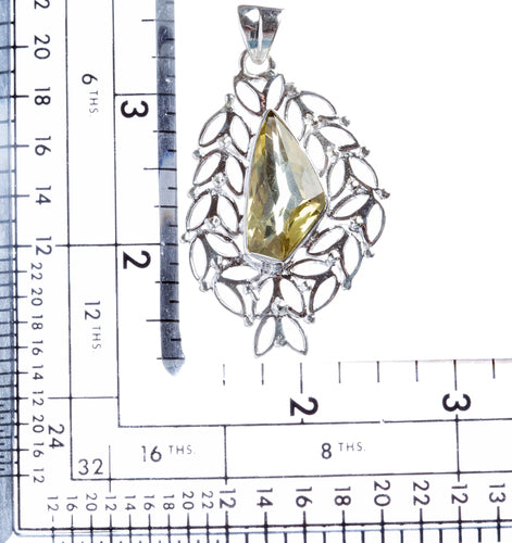 925 Sterling Silver Natural Gemstones Citrine Pendant FJSVP2037 - Accessoriesforever