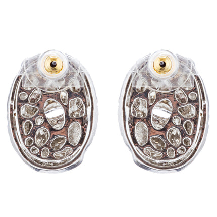 Sophisticated Classic Gorgeous Two-Tone Crystal Rhinestone Earrings E1002 GDSV - Accessoriesforever