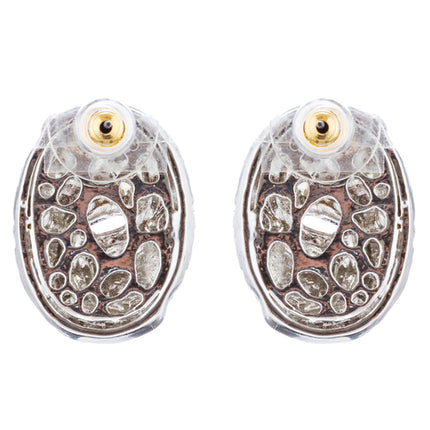Sophisticated Classic Gorgeous Two-Tone Crystal Rhinestone Earrings E1002 GDSV