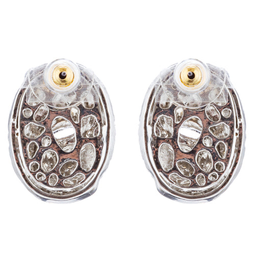 Sophisticated Classic Gorgeous Two-Tone Crystal Rhinestone Earrings E1002 GDSV