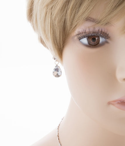 Bridal Wedding Jewelry Crystal Rhinestone Brilliant Design Necklace Earring SV - Accessoriesforever