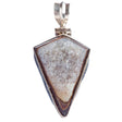 925 Sterling Silver Natural Gemstones Agate Druzy Pendant FJSVP2088
