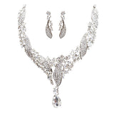Bridal Wedding Jewelry Crystal Rhinestone Beautifully Crafted Necklace J508 SLV