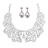 Bridal Wedding Jewelry Crystal Rhinestone Grand Finely Crafted Necklace J504SL