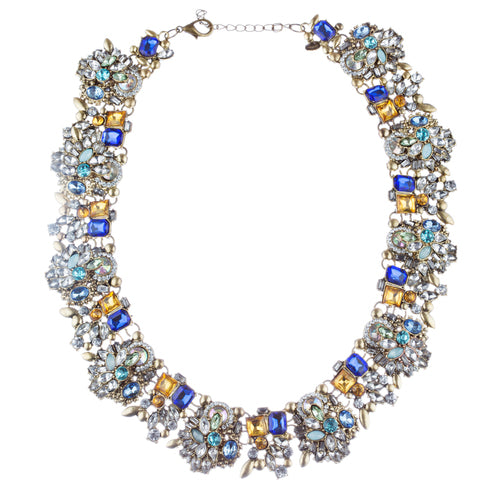 Stunning Sparkle Crystal Rhinestone Fashion Statement Necklace N100 Blue - Accessoriesforever