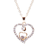 Valentines Jewelry Crystal Rhinestone Gorgeous Hearts Necklace N91 Gold