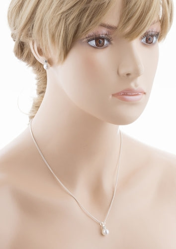 Bridal Wedding Jewelry Set Crystal Rhinestone Pearl Elegant Simple Necklace - Accessoriesforever