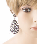 Modern Fashion Crystal Rhinestone Stunning Leaf Design Dangle Earrings E729 PRPL