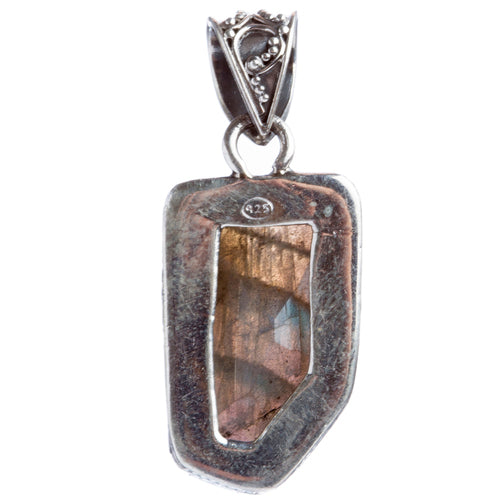 925 Sterling Silver Natural Gemstones Labradorite Pendant FJSVP2106 - Accessoriesforever