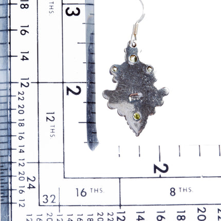 925 Sterling Silver Natural Gemstones Peridot Dangle Earrings FJSVE2160 - Accessoriesforever