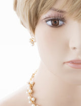 Bridal Wedding Jewelry Crystal Rhinestone Soft Elegant Necklace Set J507 Gold