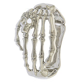 Halloween Costume Jewelry Crystal Rhinestone Skeleton Hand Stretch Bracelet B536