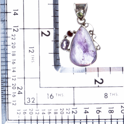 925 Sterling Silver Natural Gemstones Amethyst Pendant FJSVP2038