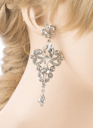 Bridal Wedding Jewelry Crystal Rhinestone Trendy Chic Dazzle Dangle Earrings SV - Accessoriesforever