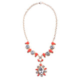 Modern Fashion Crystal Rhinestone Attractive Tear Drop Necklace JN244 Orange