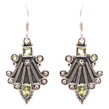 925 Sterling Silver Natural Gemstones Peridot Dangle Earrings FJSVE2160