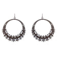 Fashion Large Hoop Drop Dangle Crystal Earrings Black