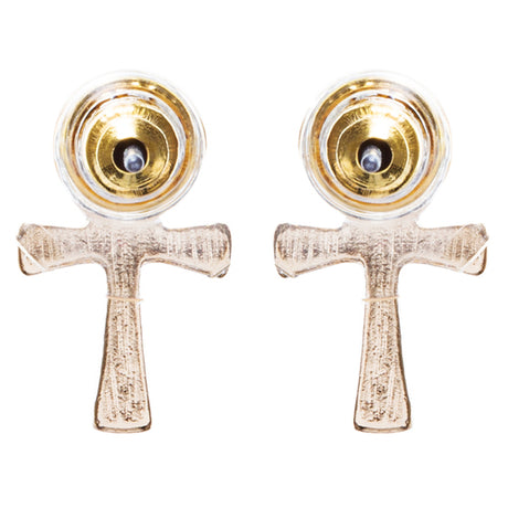 Cross Jewelry Crystal Rhinestone Lovely Cross Charm Stud Earrings E910 Gold