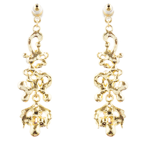 Bridal Wedding Jewelry Prom Classy Crystal Rhinestone Dangle Earrings E968 Gold
