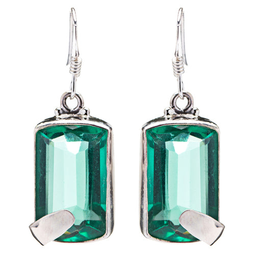 925 Sterling Silver Natural Gemstones Quartz Dangle Earrings FJSVE2127
