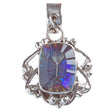 925 Sterling Silver Natural Gemstones Rainbow Magic Topaz Pendant FJSVP2107