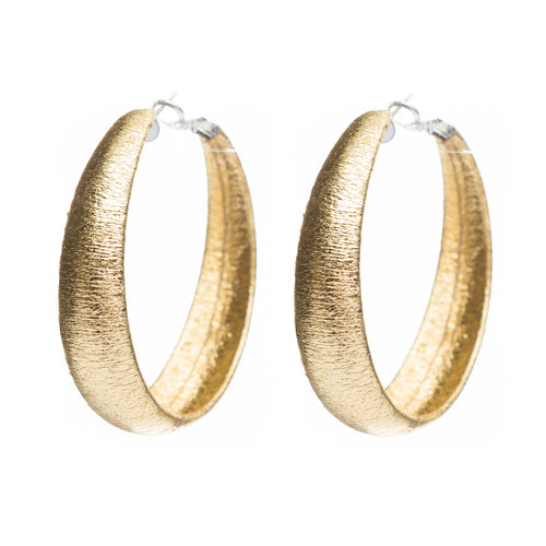 Fashion Lucite Hoop Earrings Metallic Gold Small - Accessoriesforever