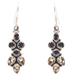 925 Sterling Silver Gemstones Natural Onyx Citrine Dangle Earrings FJSE2145