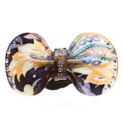 Woman Pony Tail Hair Band Floral Ribbon Gold NEW - Accessoriesforever