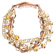 Modern Fashion Crystal Rhinestone Gorgeous Multi Layered Bracelet B464 Brown