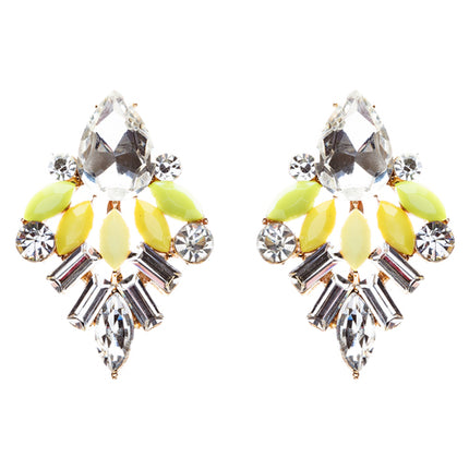 Modern Fashion Crystal Rhinestone Attractive Tear Drop Earrings E807 Yellow