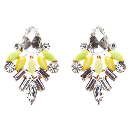 Modern Fashion Crystal Rhinestone Attractive Tear Drop Earrings E807 Yellow