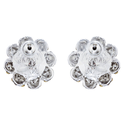 Bridal Wedding Jewelry Crystal Rhinestone Pearl Flowers Stud Earrings Silver WT - Accessoriesforever