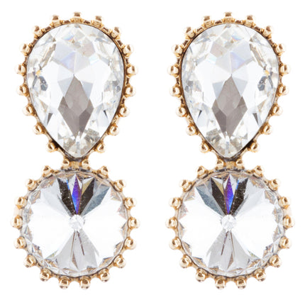 Bridal Wedding Jewelry Prom Simple Sparkle Fashion Dangle Earrings E974 Gold - Accessoriesforever