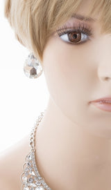 Bridal Wedding Jewelry Crystal Rhinestone Exquisite Embedded Necklace J505 SLV