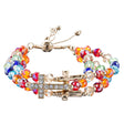 Cross Jewelry Crystal Rhinestone Multi Strands Link Wrap Bracelet B508 Multi