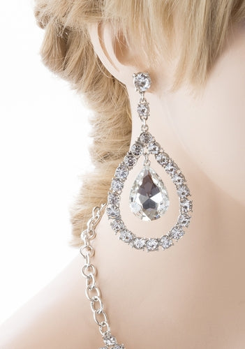 Bridal Wedding Jewelry Crystal Rhinestone Grand Choker Necklace J511 Silver