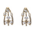 Fashion Trendy Chic Crystal Rhinestone Stylish Sparkle Hoop Earrings Gold