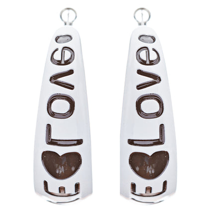 Woman Fashion Lucite Hoop Earrings Love Heart White - Accessoriesforever