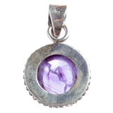 925 Sterling Silver Natural Gemstones Amethyst Pendant FJSVP2096